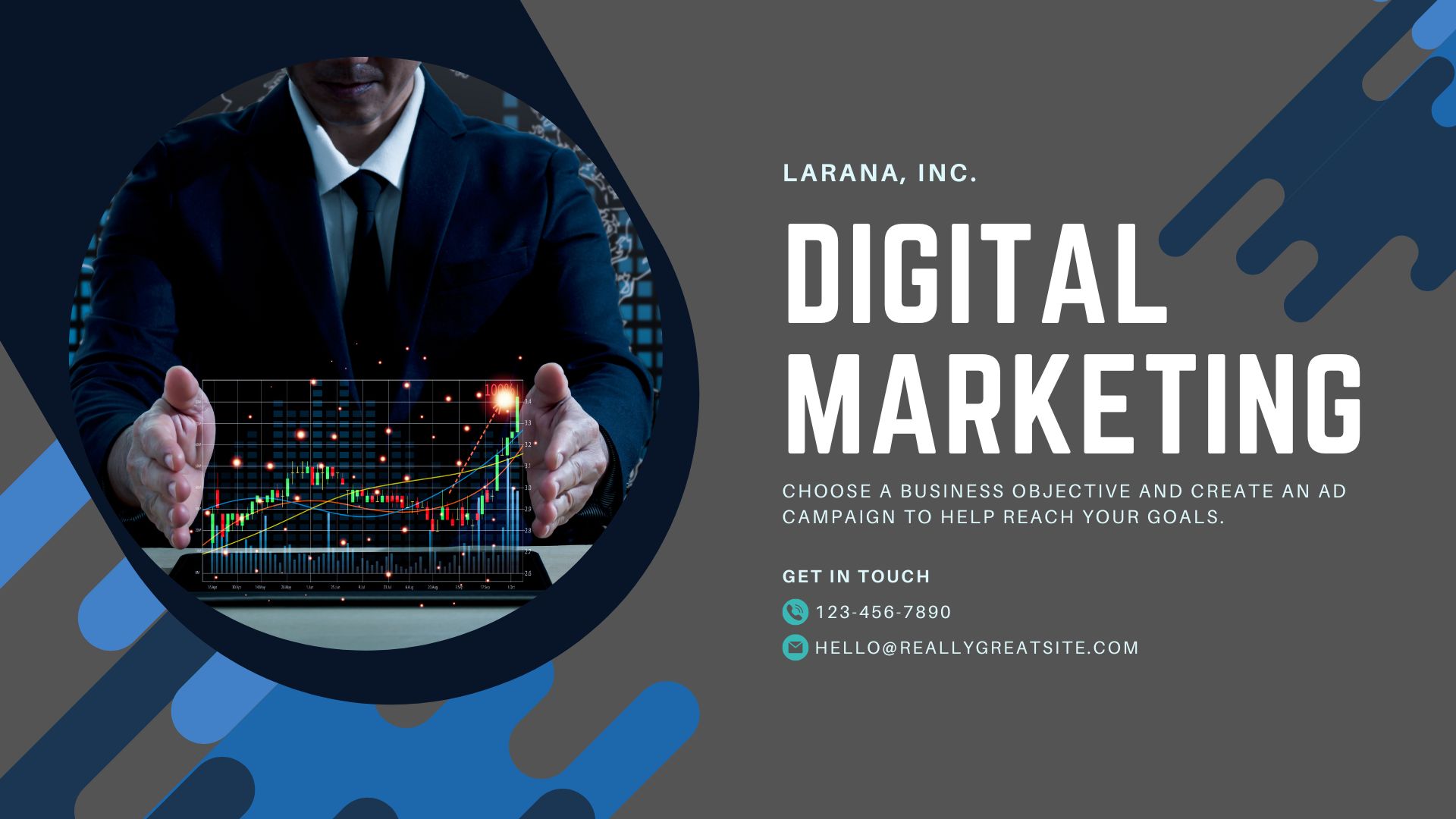 Blue Geometric Business Facebook Cover (Presentation)