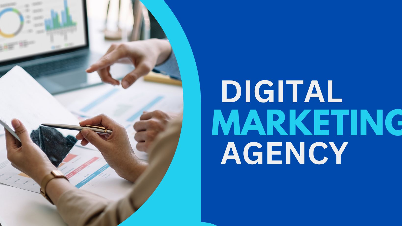 Blue Modern Digital Marketing Agency Facebook Cover